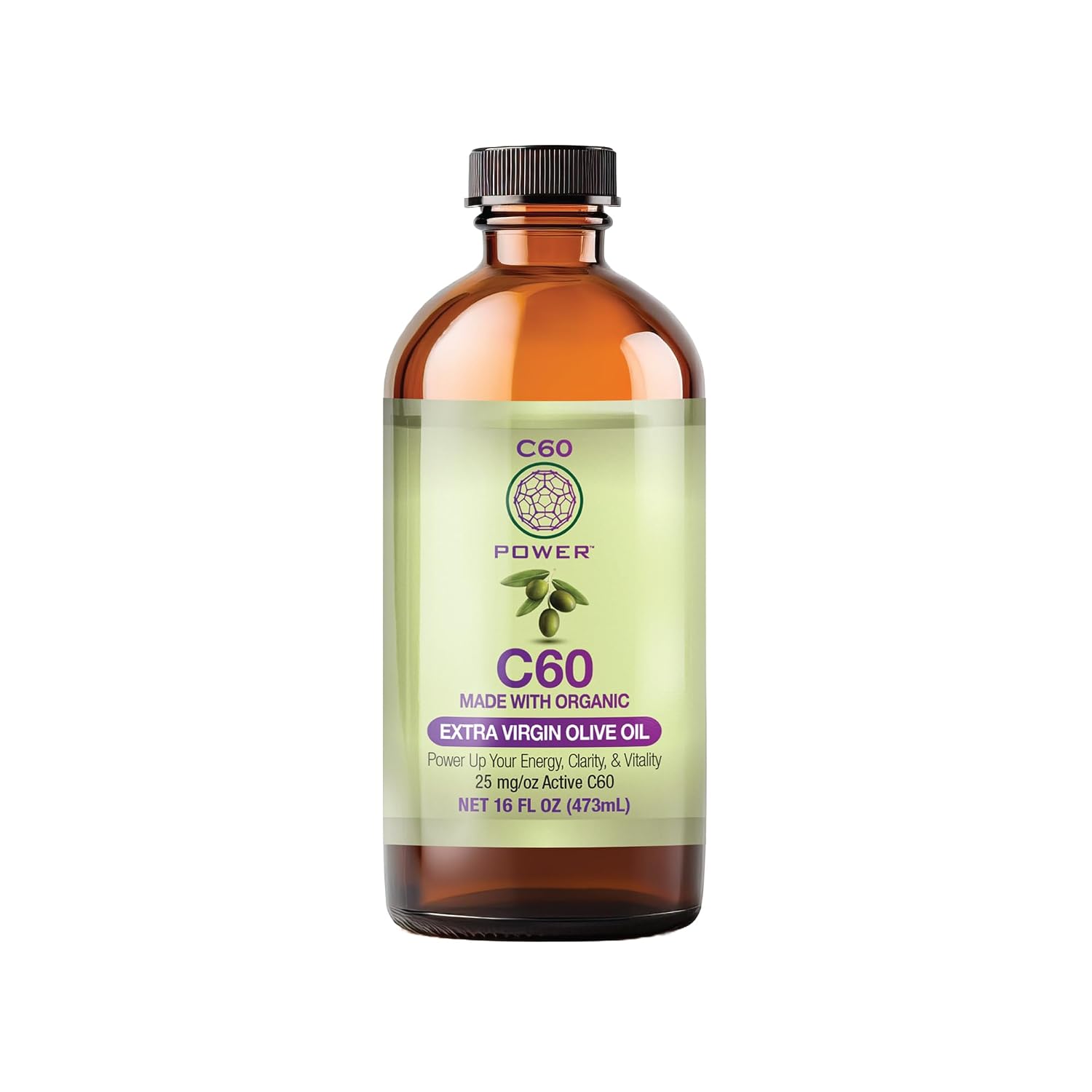 C60 Power Organic Extra Virgin Olive Oil, 16 Fl Oz — Organic blend from California
