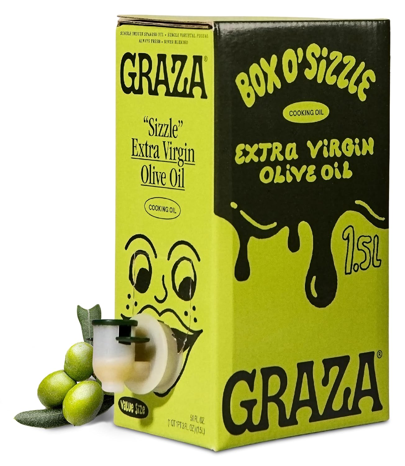 Graza Sizzle Extra Virgin Olive Oil, Box O' Sizzle — Cooking Oil — Picual from Andalusia