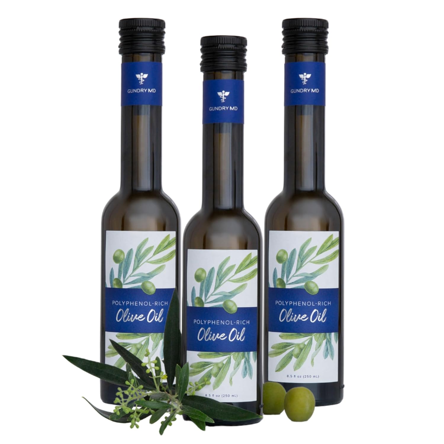 Gundry MD Organic Extra Virgin Polyphenol-Rich Moroccan Olive Oil, 3-Pack — Moroccan blend from Atlas Mountains, Morocco
